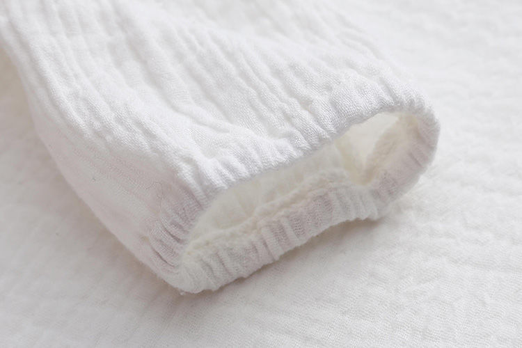 Ruffle Cotton Linen T-shirt White