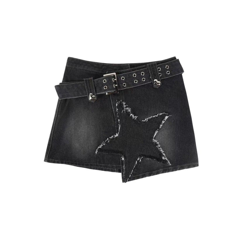 Hot Girl Retro Denim Skirt Model