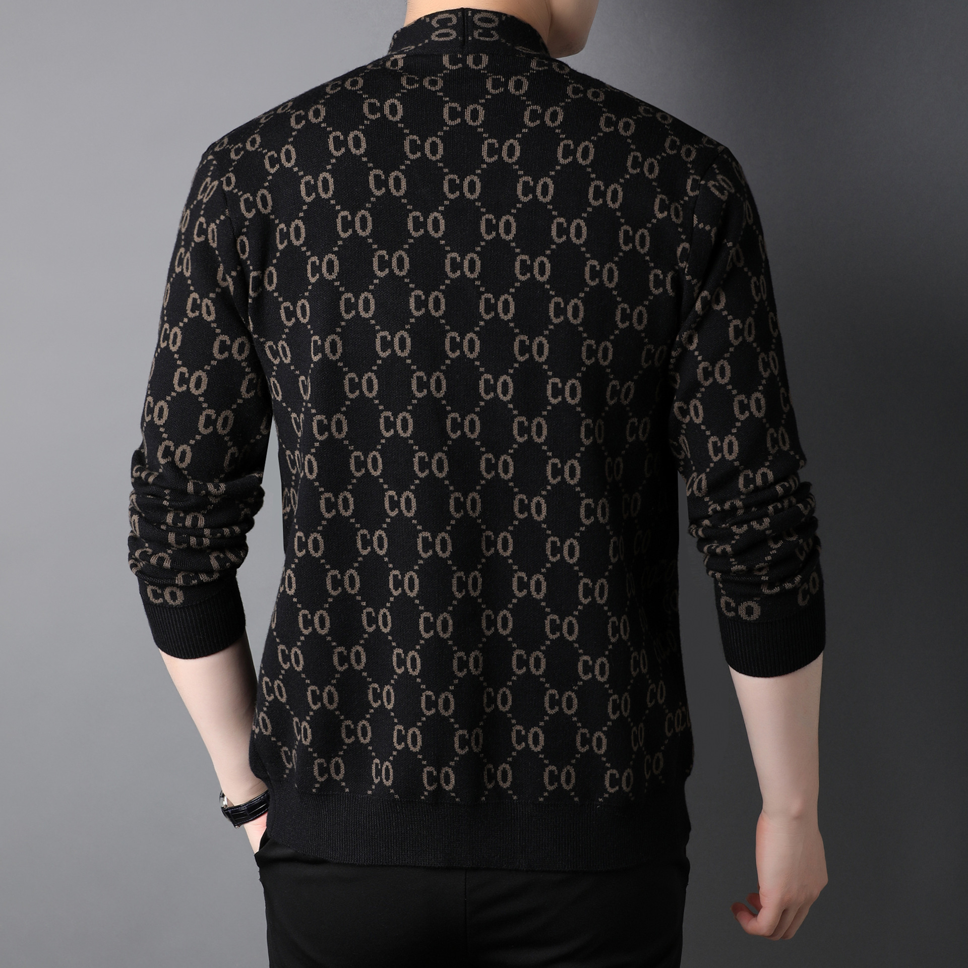 Men's Knitted Cardigan Coat Image 7