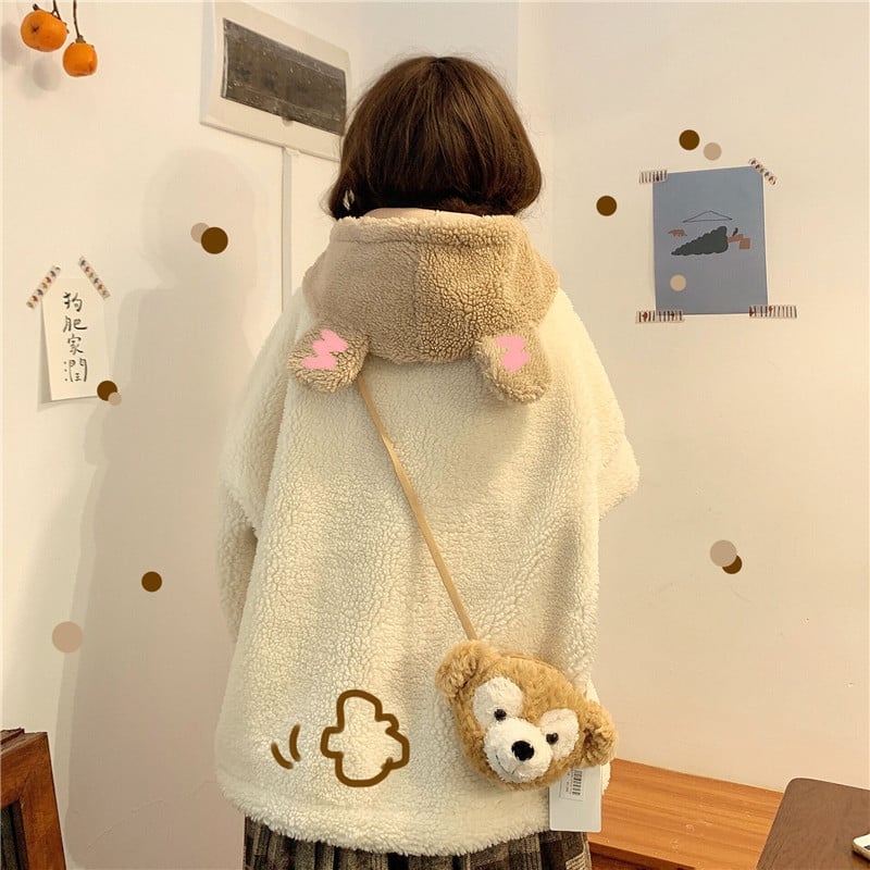 Cute Bear Ear Coat Detail