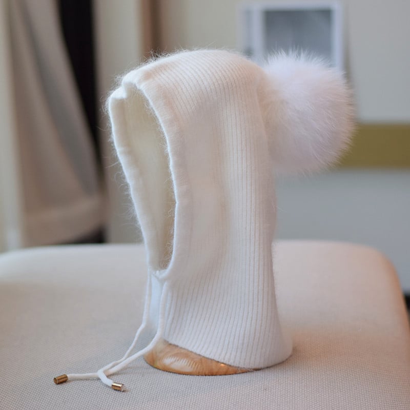 Winter Sweet Cute Rabbit Hair Knitted Hat Lifestyle