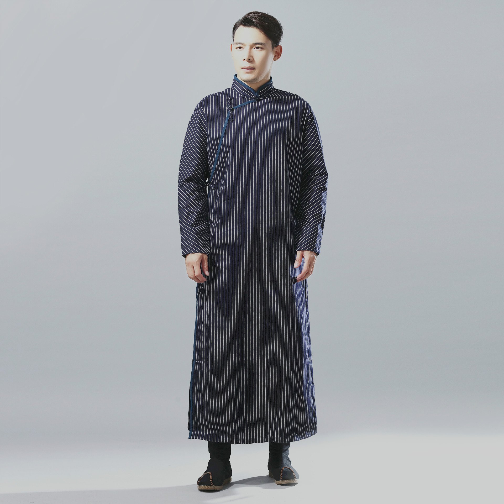 Cotton and Linen Striped Gown - Image 2