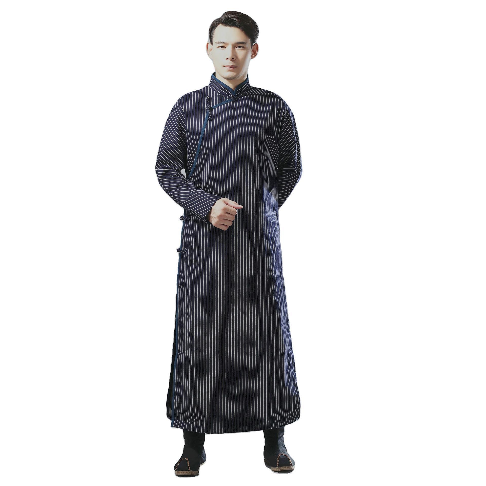 Cotton and Linen Striped Gown - Image 4