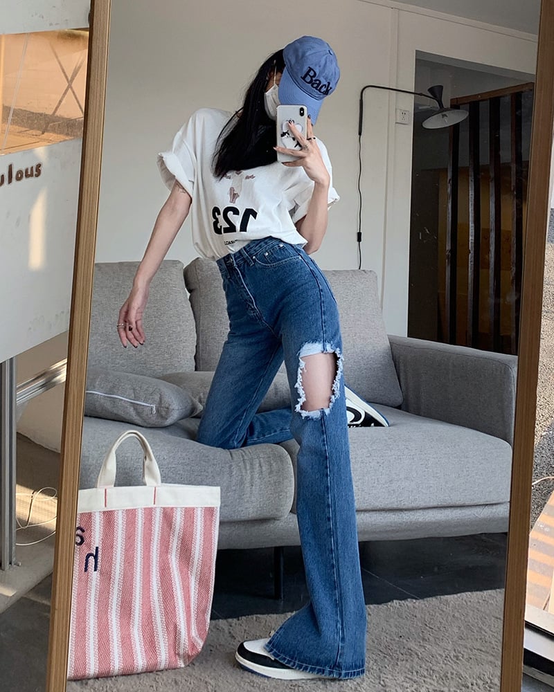 Women's High Waist Slim Jeans - Black