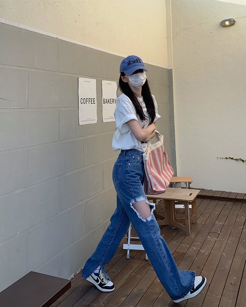 Women's High Waist Slim Jeans - Dark Blue