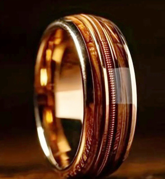 Fashion New Double Wood Grain Ring Image 5
