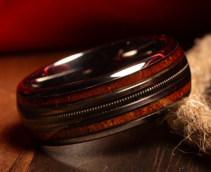 Fashion New Double Wood Grain Ring Image 2