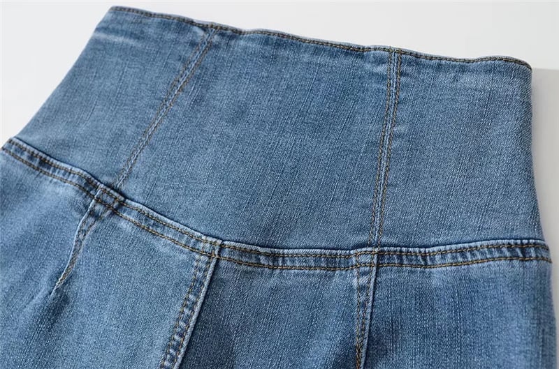 Retro Denim Bootleg Pants