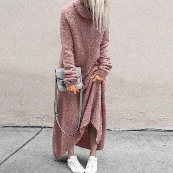 Stylish turtleneck dress in multiple colors