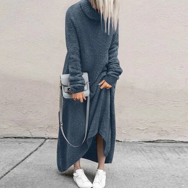 Turtleneck dress with accessories