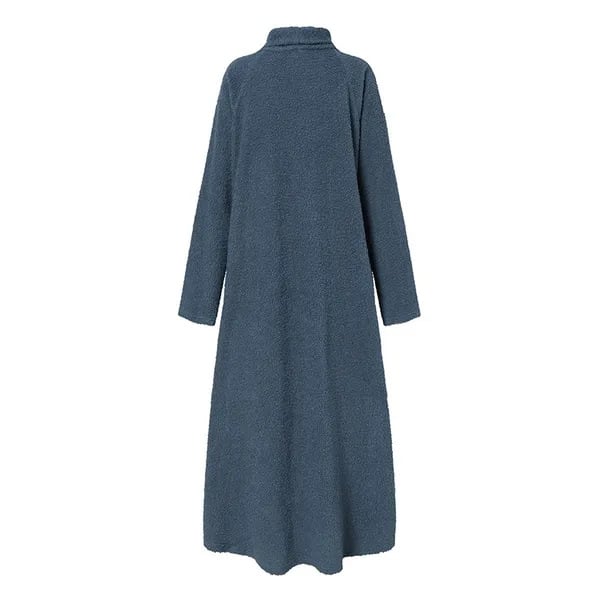 Model wearing the Wool Plush Casual Solid Color Turtleneck Dress