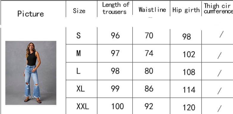 European and American Water Washed Hole High Waist Trousers - Image 1