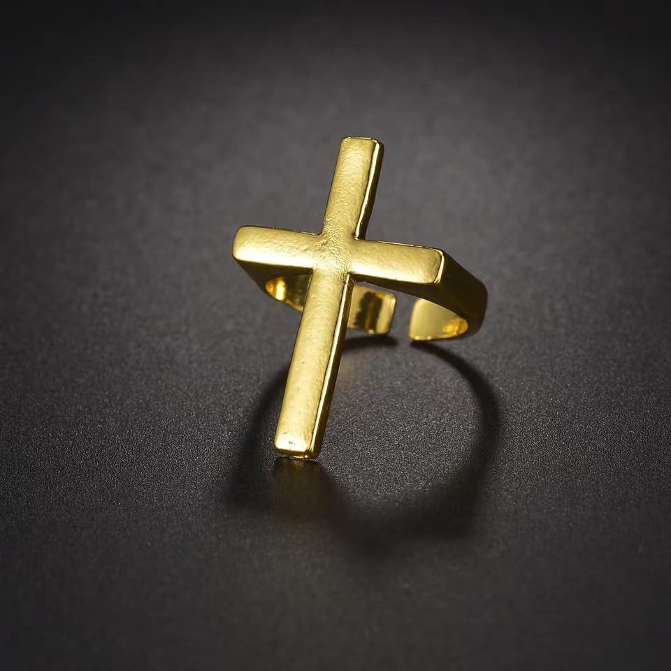 Black Cross Ring - View 1