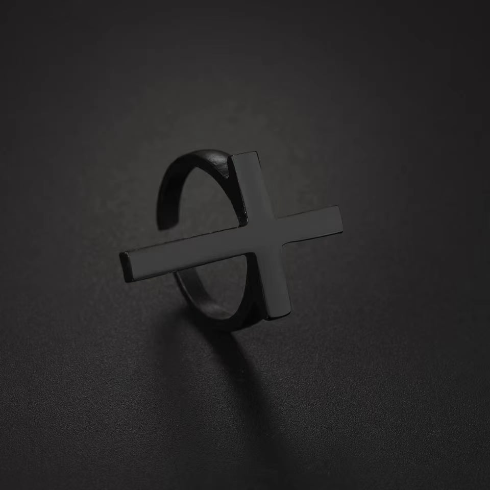 Black Cross Ring - View 5