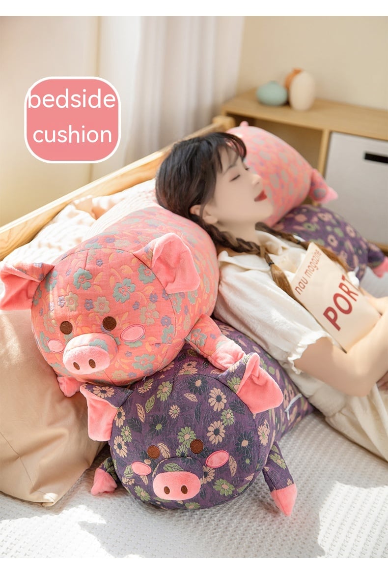 Pink Pig Floral Pattern
