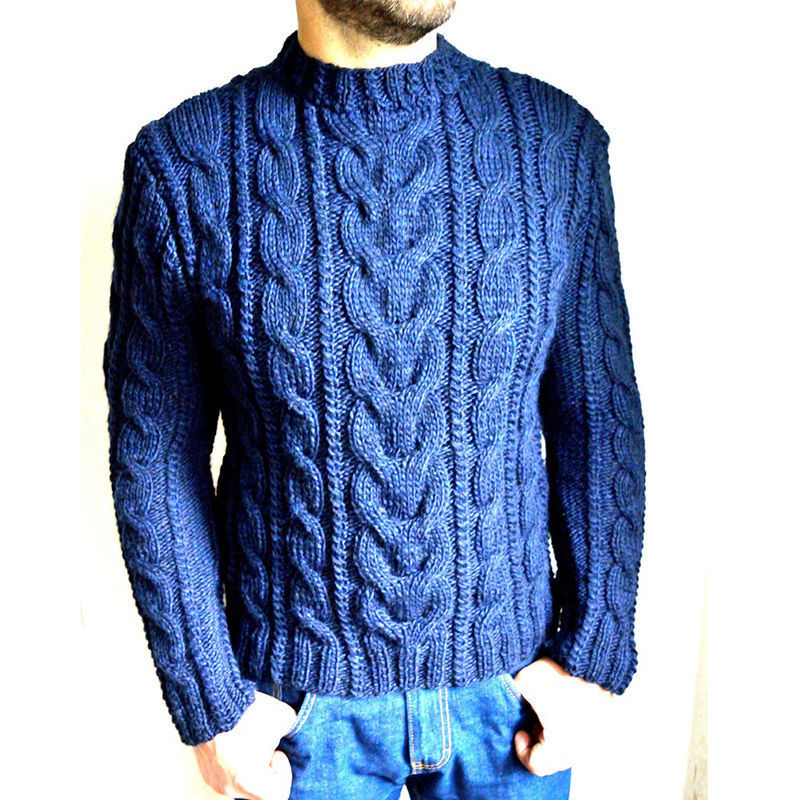 Fashion Men's Long-sleeved Padded Pullover Sweater Image 1