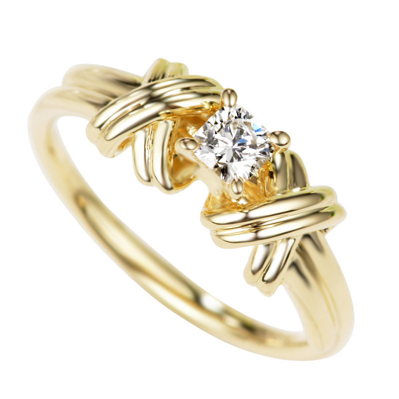 Elegant Interwoven Pattern Spot Drill Ring