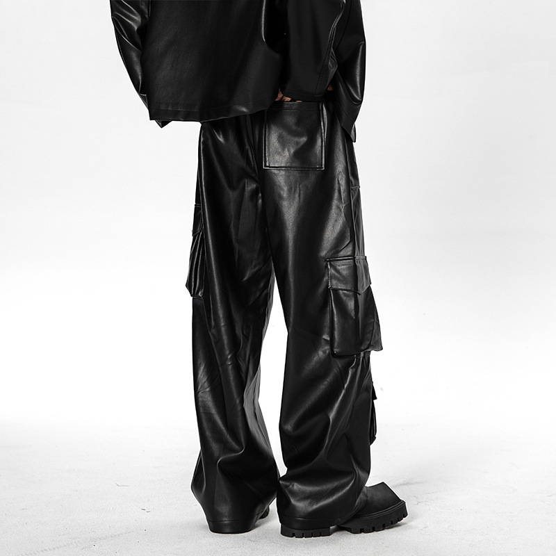 Men's PU Leather Pants Outfit Idea