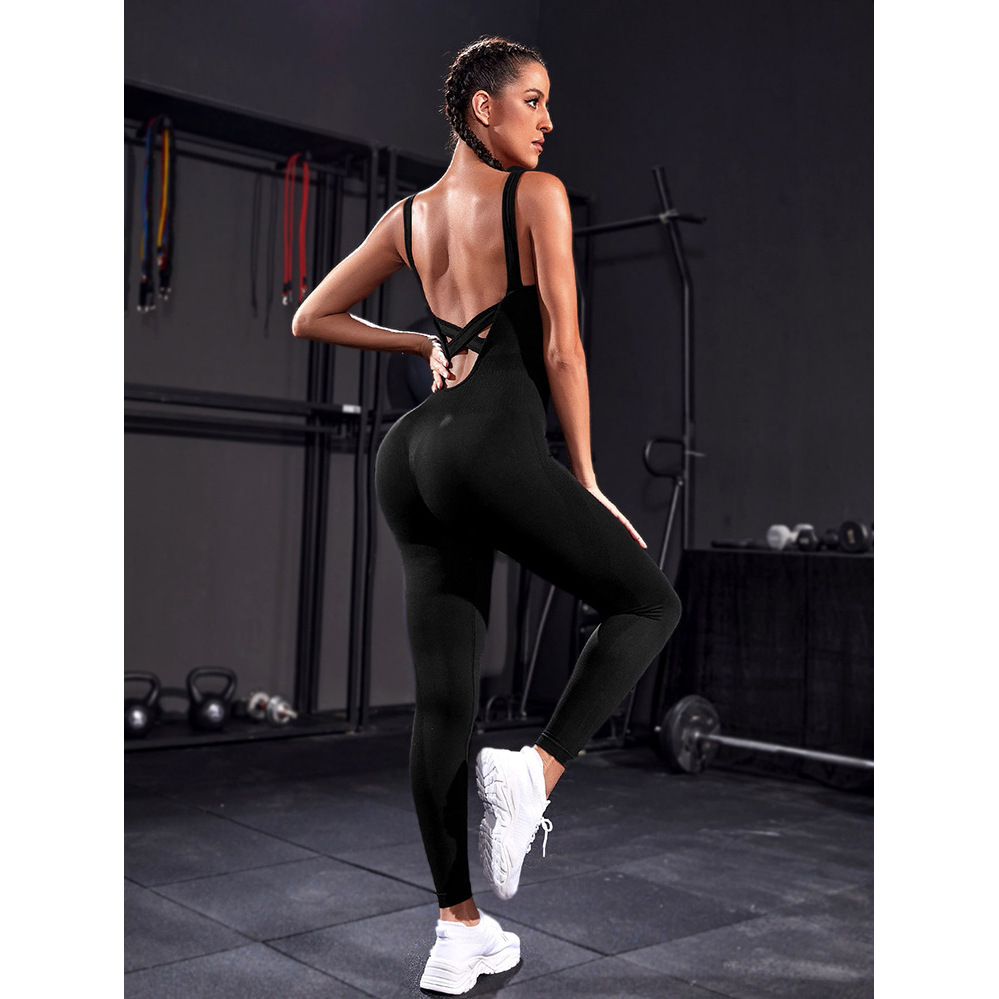 Cross Backless Sports Jumpsuit 2