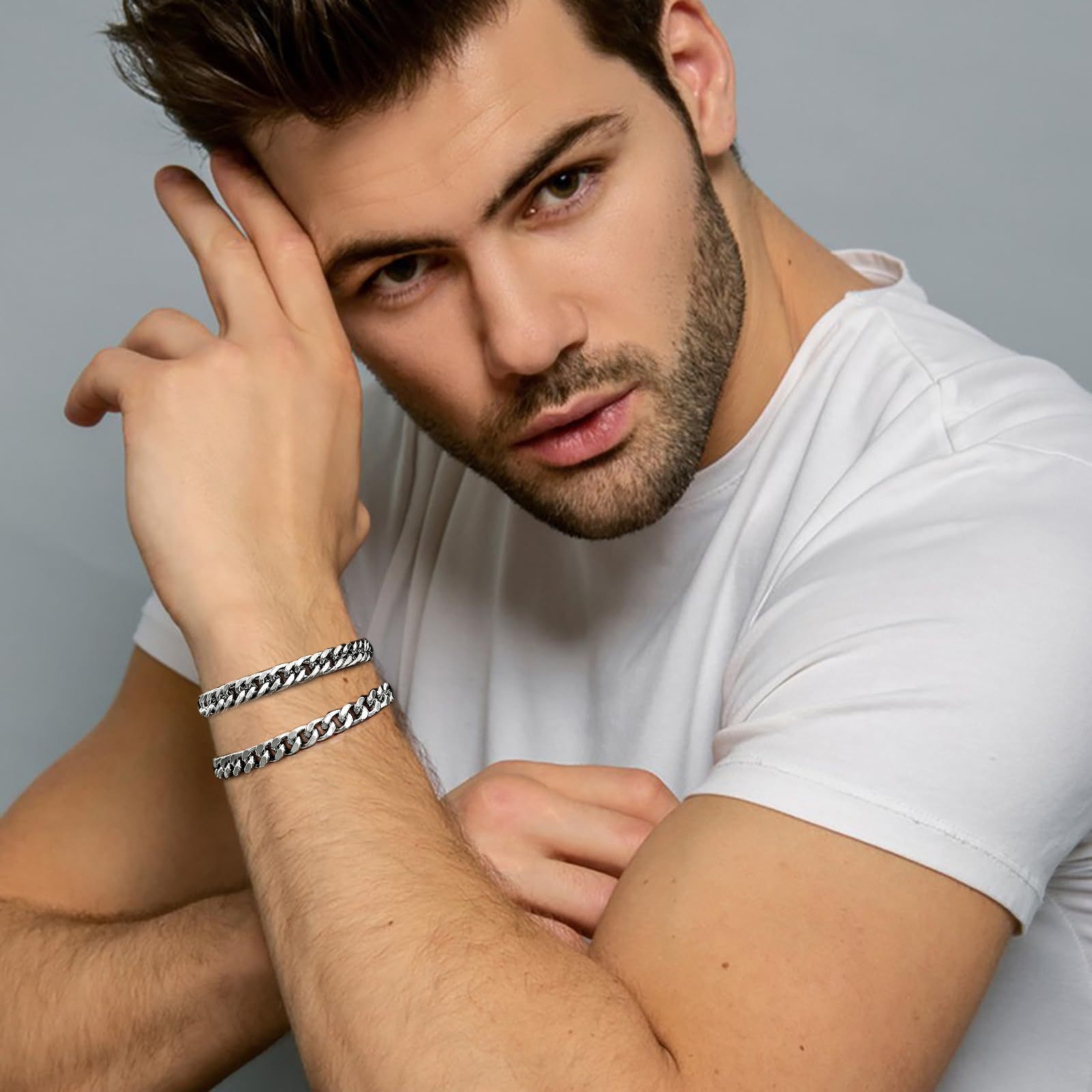Men's Stainless Steel Cuban Twist Bracelet - Image 1