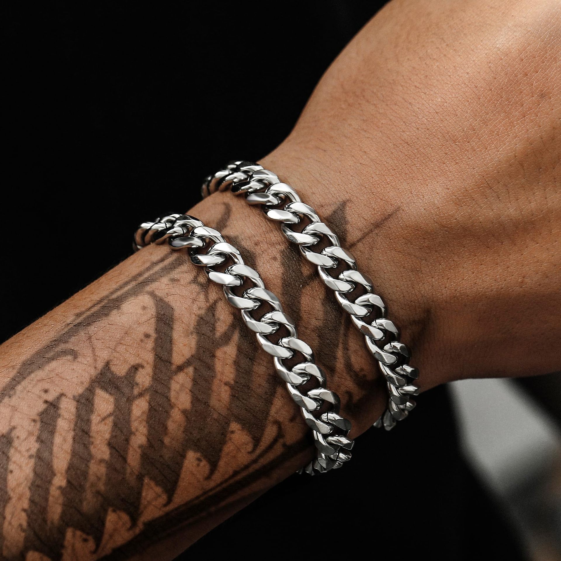 Men's Stainless Steel Cuban Twist Bracelet - Image 5