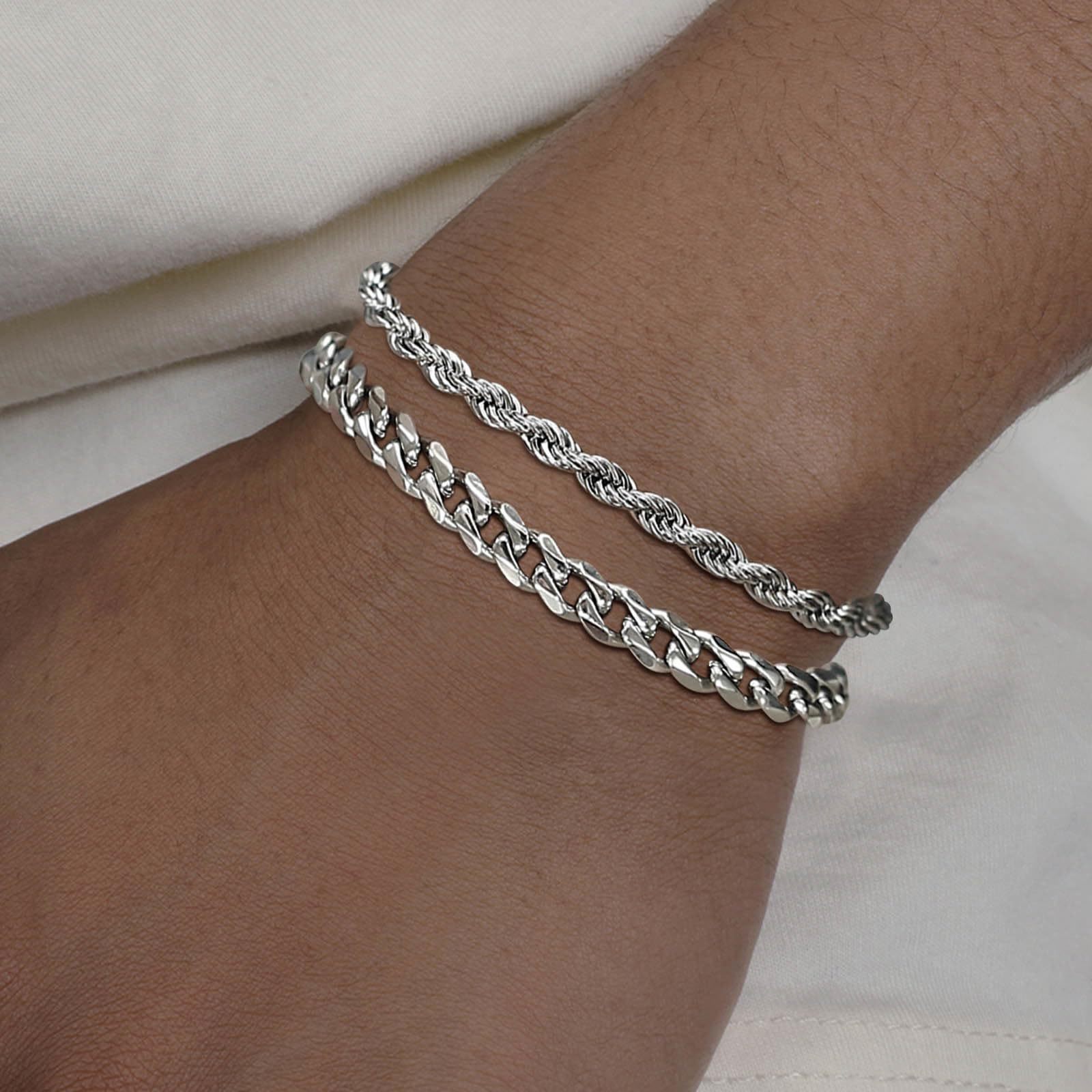 Men's Stainless Steel Cuban Twist Bracelet - Image 2