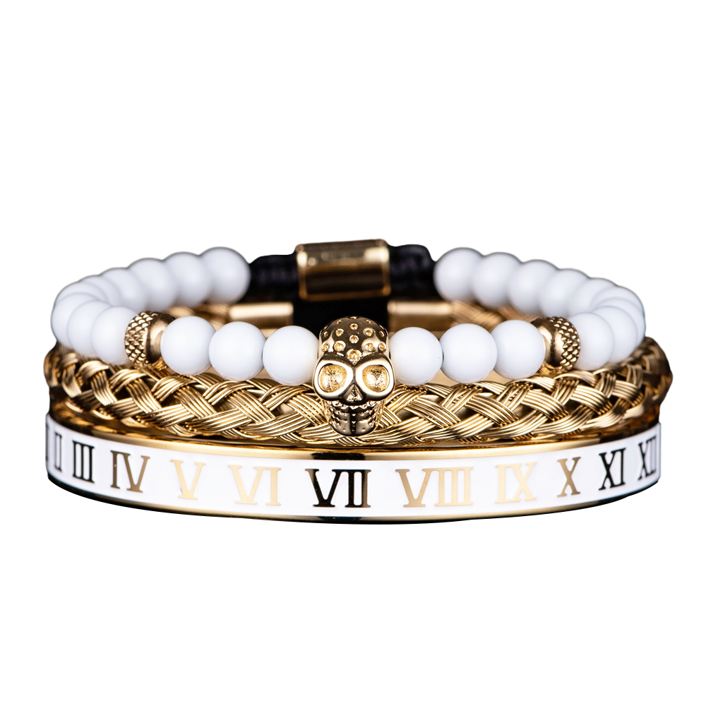 Crown With Roman Numerals Stainless Steel Bracelet Style 5