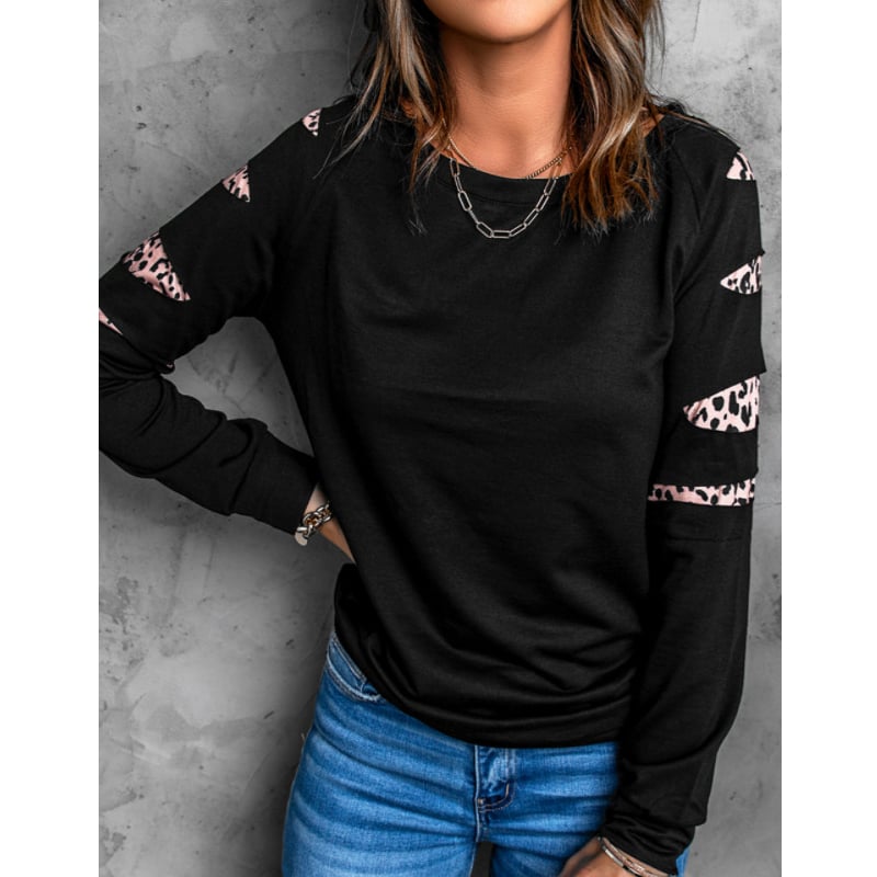 Black Merry Christmas Leopard Print Sweatshirt 4