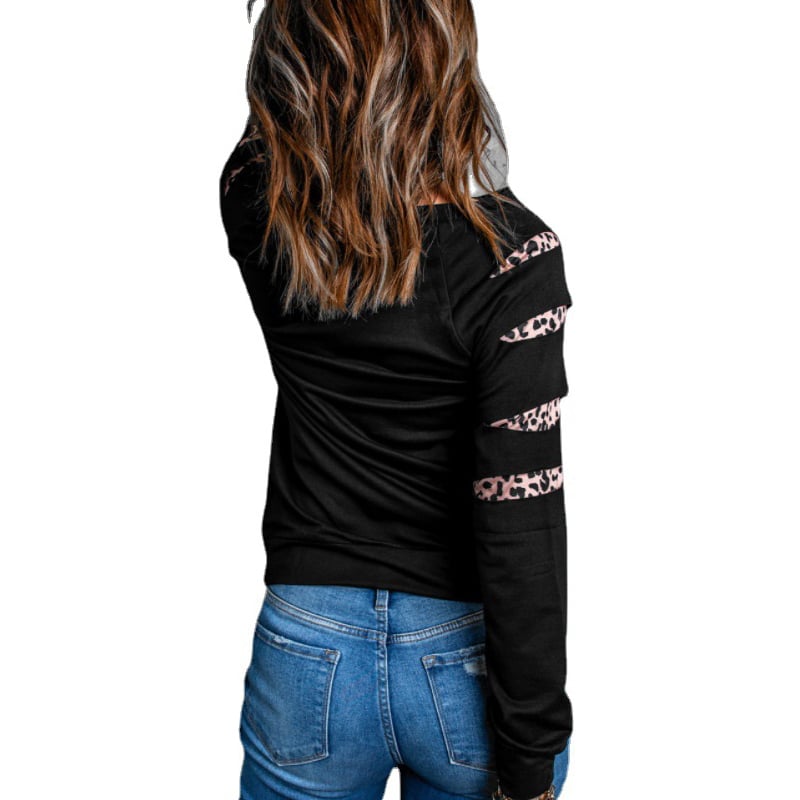 Black Merry Christmas Leopard Print Sweatshirt 5