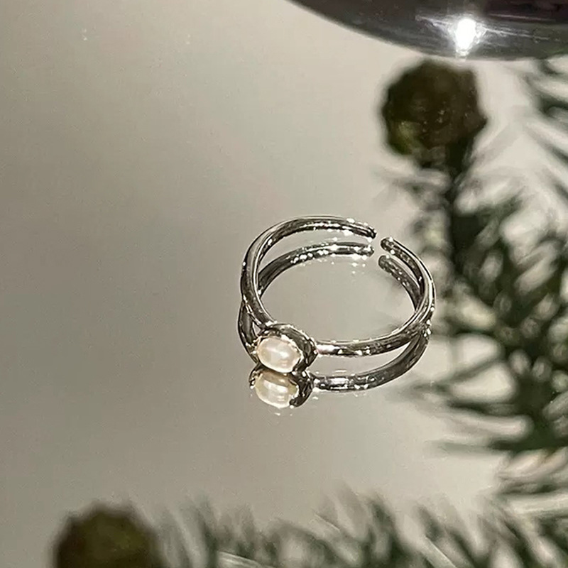 Freshwater Pearl Irregular Metal Ring - Image 3