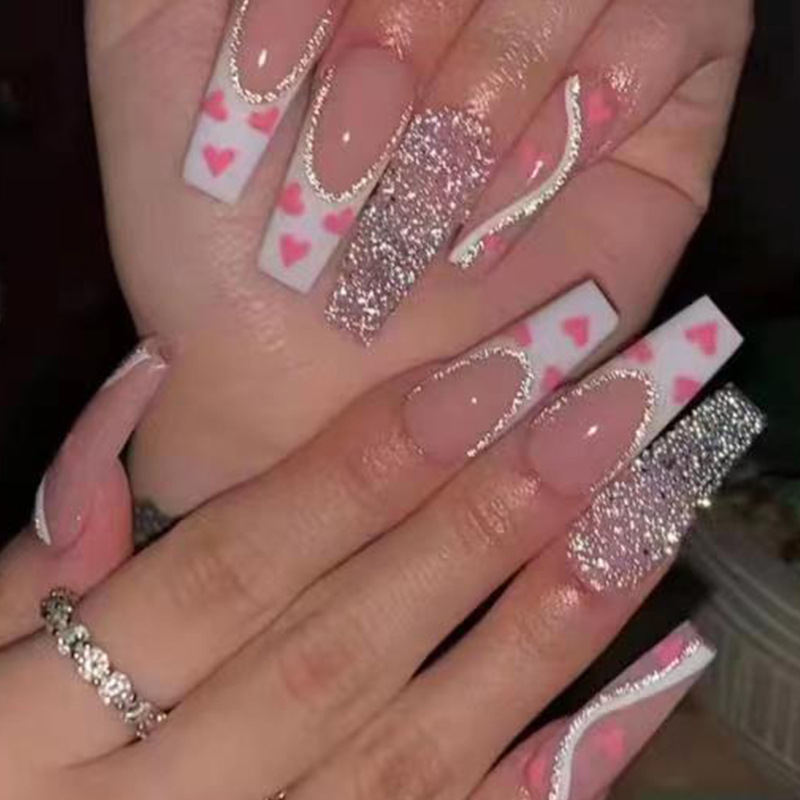 Wearable Finished Nail Beauty Love Fake Nails 4