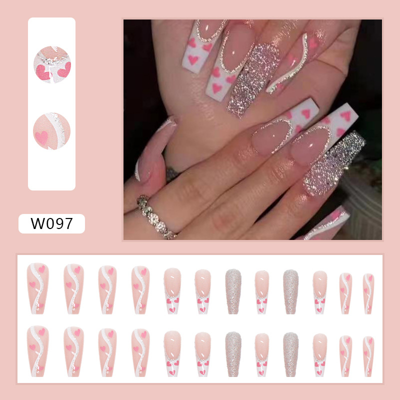 Wearable Finished Nail Beauty Love Fake Nails 5