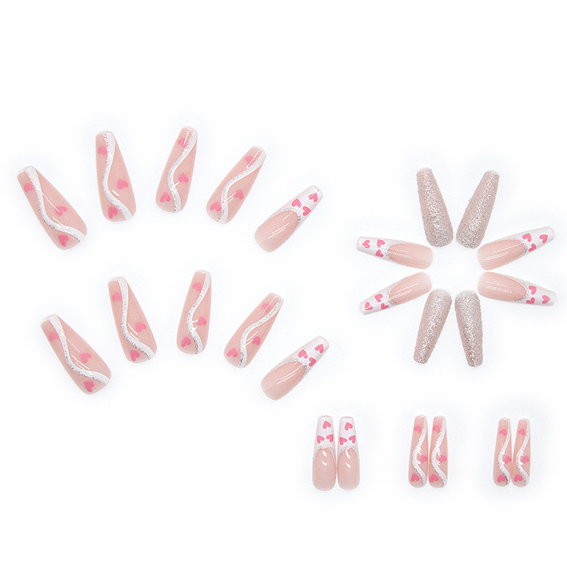 Wearable Finished Nail Beauty Love Fake Nails 3