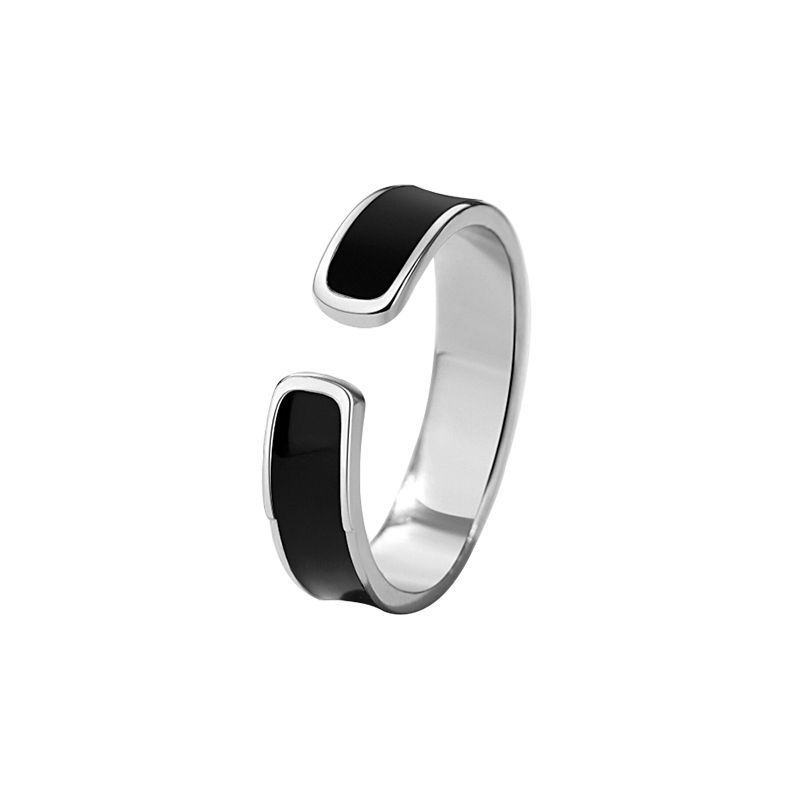 Black and White Couple Open Ring - Variation 1