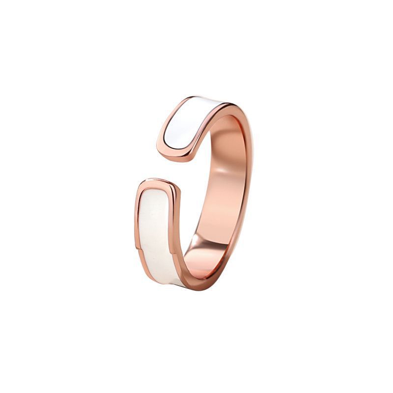 Black and White Couple Open Ring