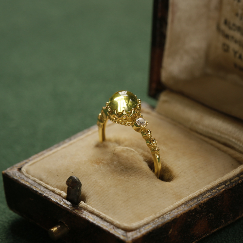 Women's Fashion Simple Vintage Temperament Ring - Olive Green 4