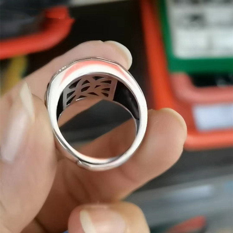 Retro Fashion Men's Sanskrit Ring Image 4