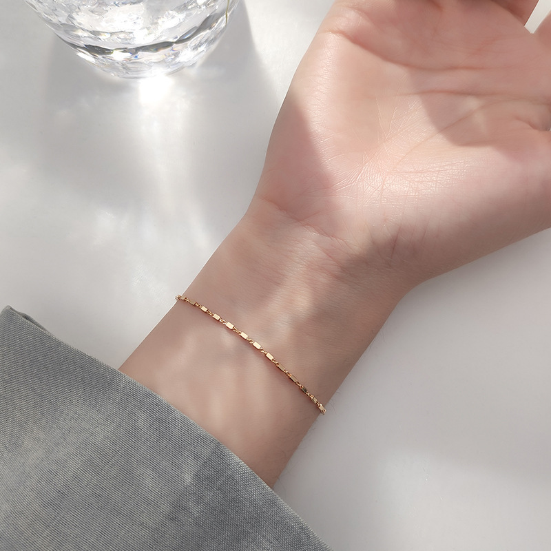 Stylish S925 Silver Small Square Bracelet