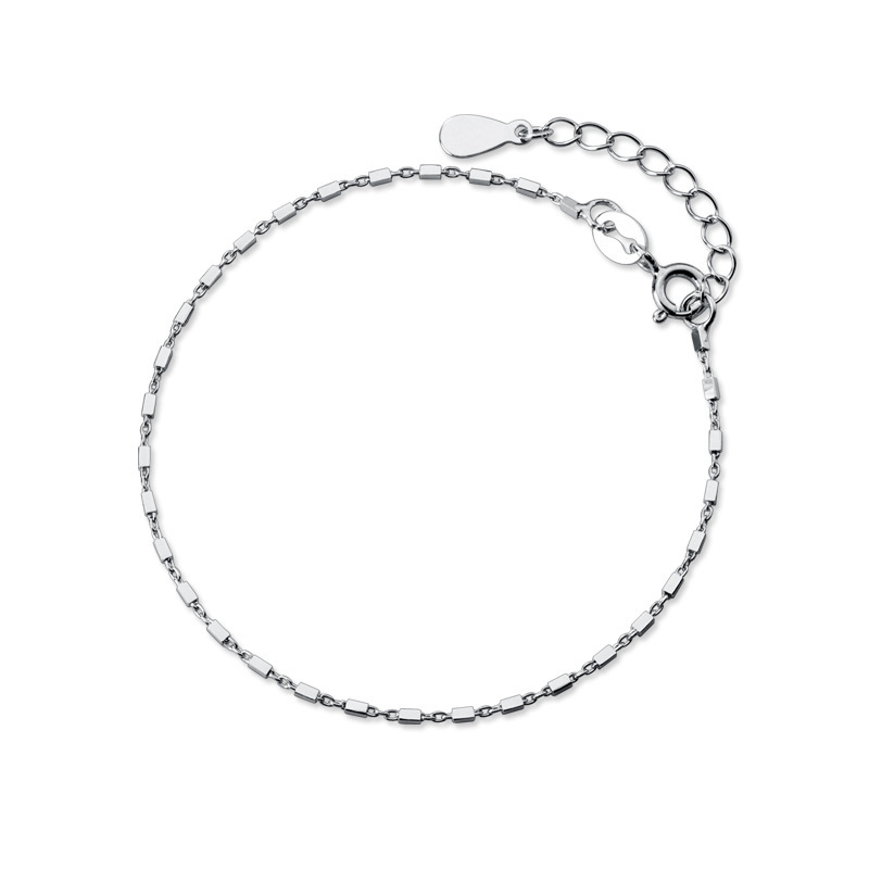 S925 Silver Small Square Bracelet - Gold
