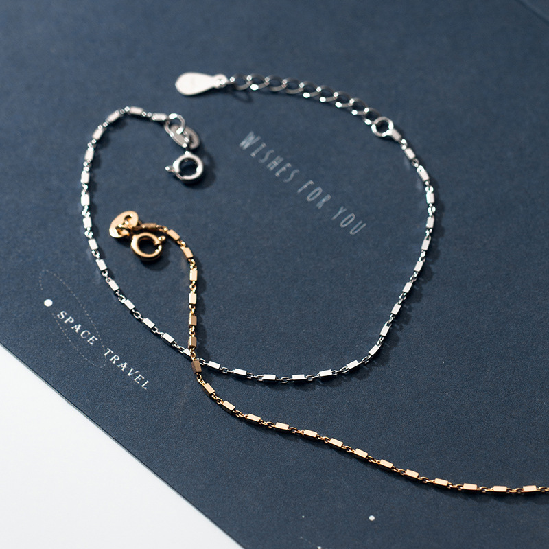 Elegant Design of S925 Silver Small Square Bracelet