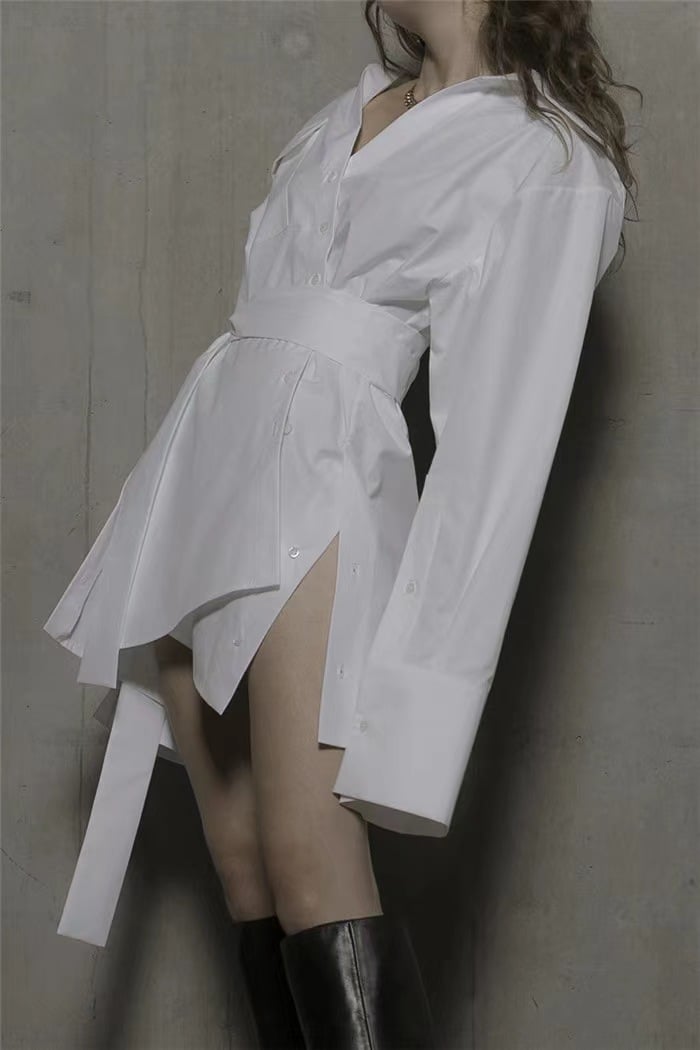 Women's Fashion Irregular Shirt Dress 5