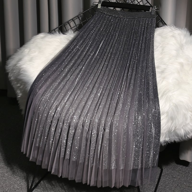 High-end Mesh Skirt Starry Sky Blue