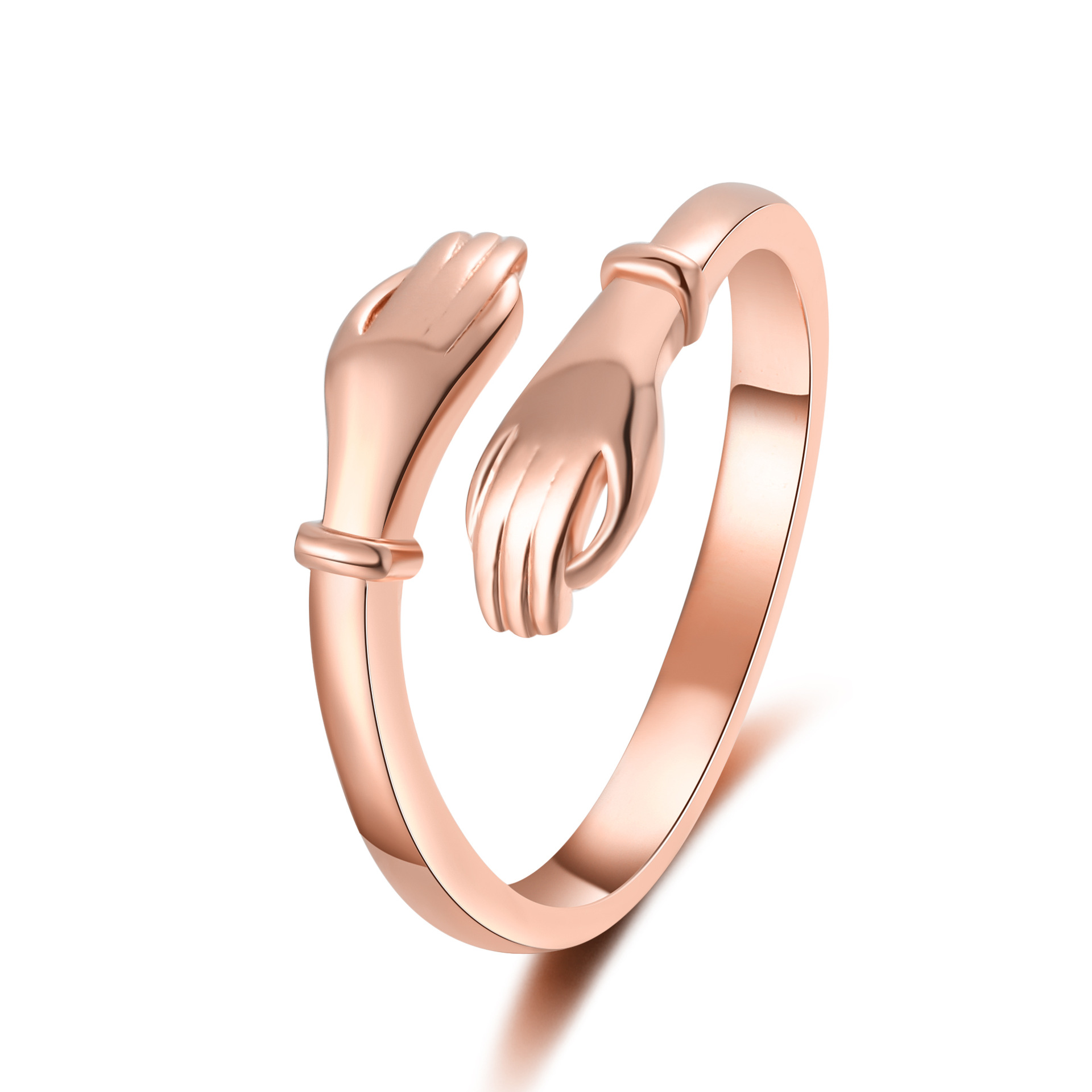 Romantic Hands Hug Ring - Rose Gold