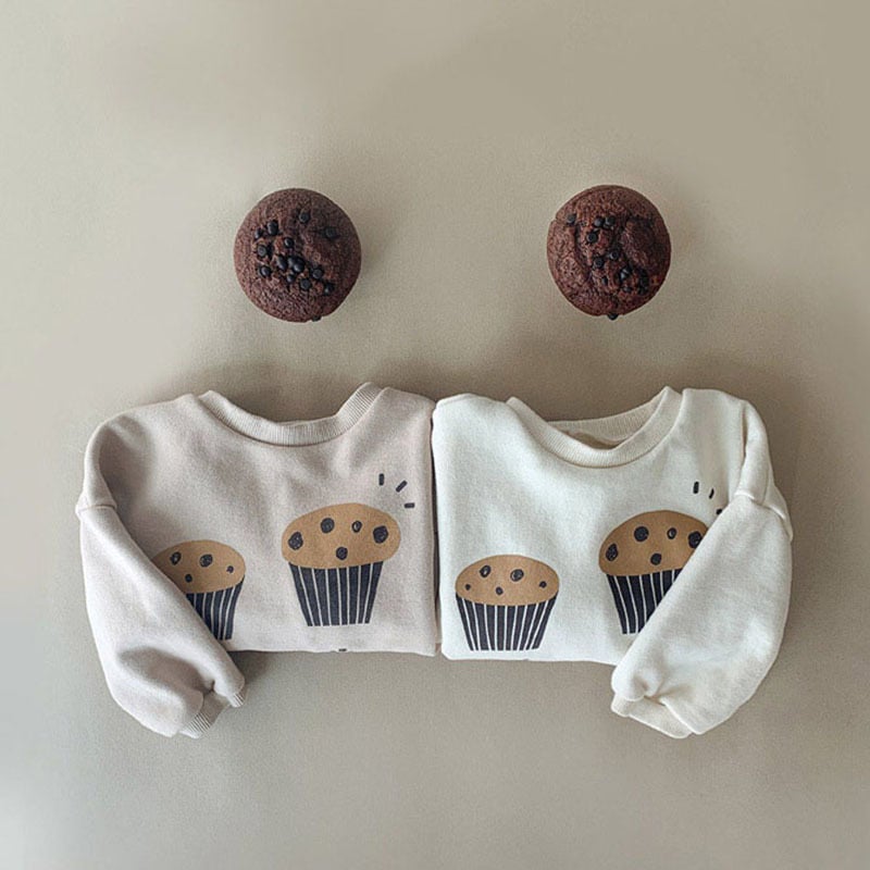 Small Cake Printed Fleece Casual Sweatshirt - Detail