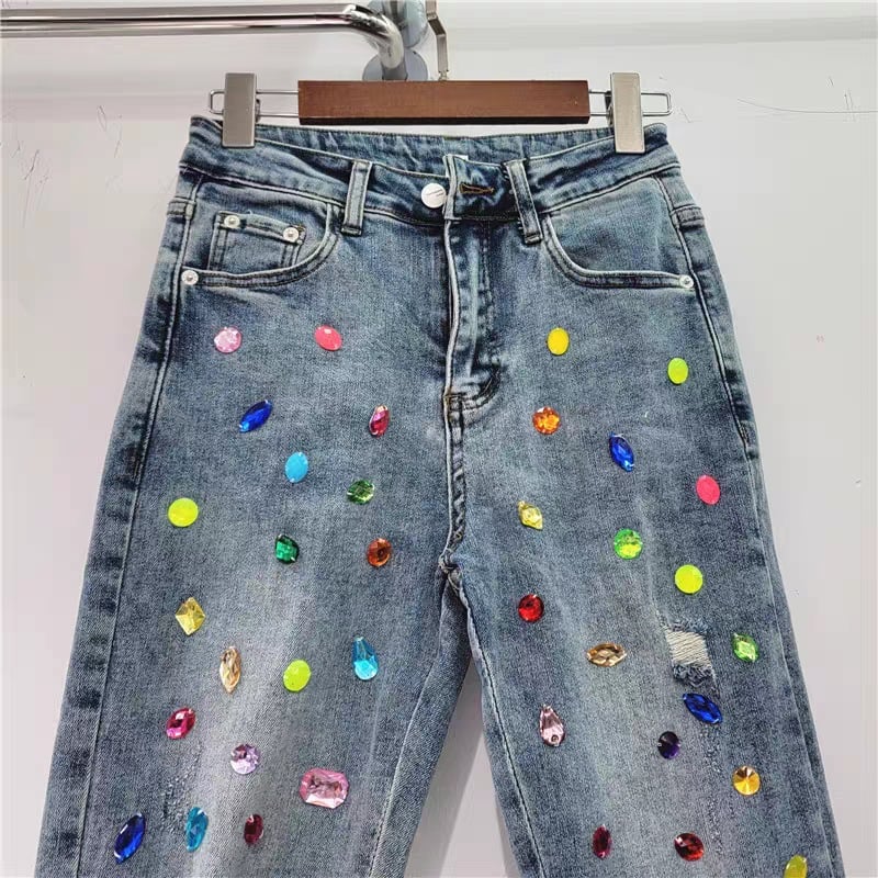 Ripped Diamond High Waist Jeans 4