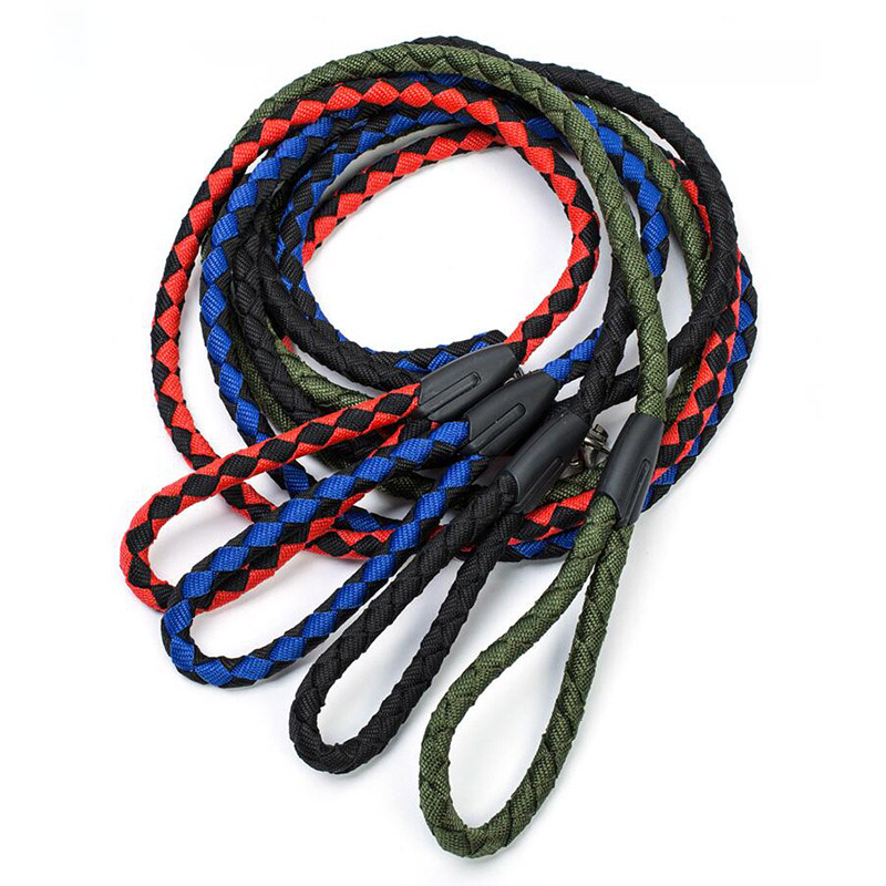 Nylon Braided Dog Leash - Black