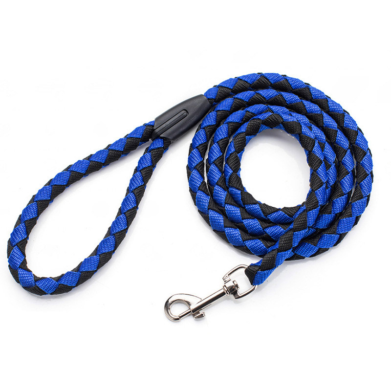 Nylon Braided Dog Leash - Blue