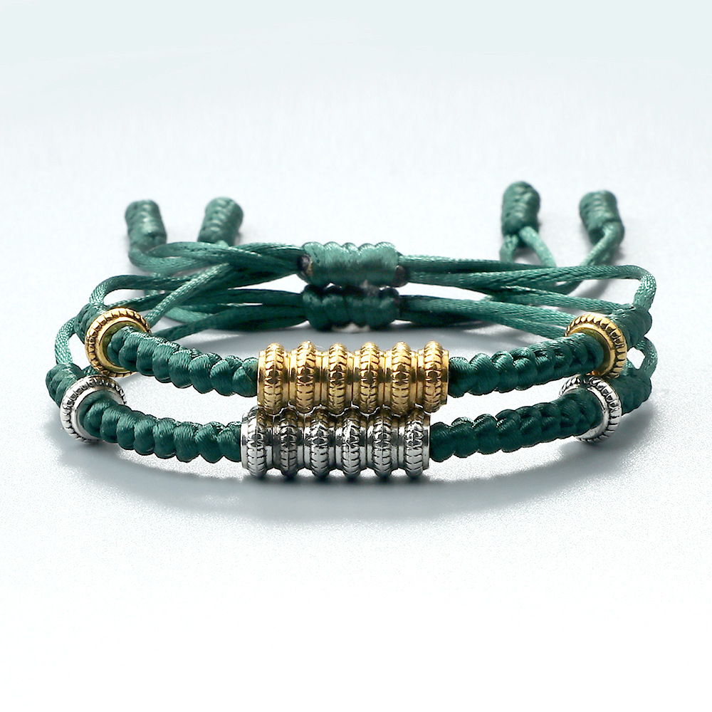 Gold and Silver Round Couple Bracelet