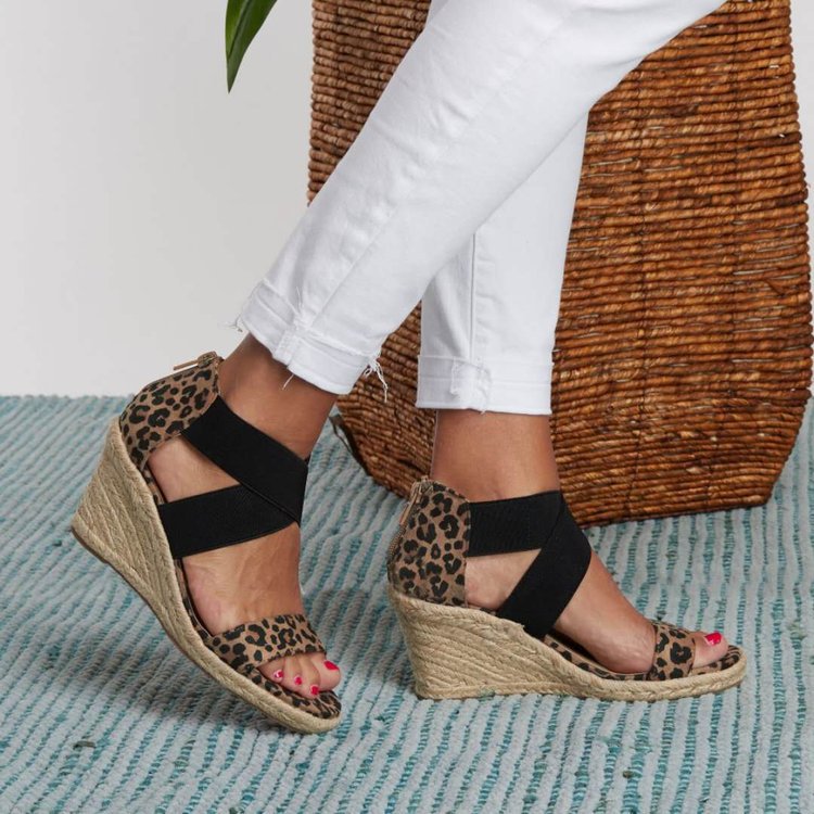Black Leopard Sandals