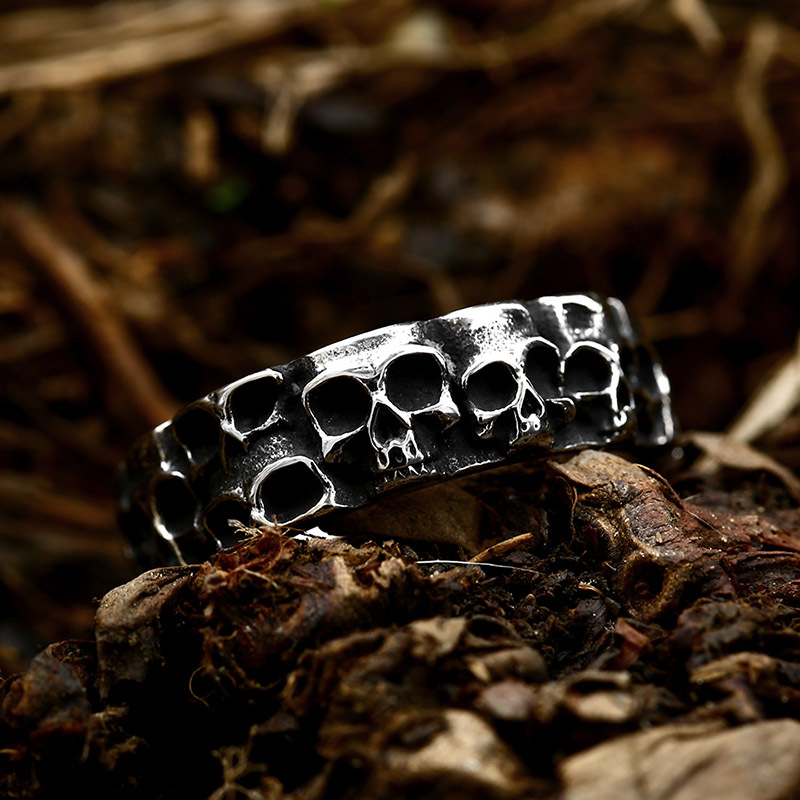Stainless Steel Skull Ring - Image 2